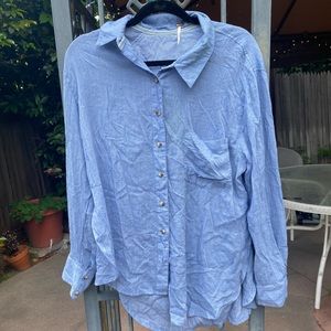 Flowy Free People Button Up with Slits on Side